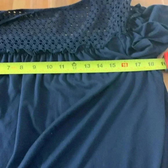 Navy Blue Summer Tunic style  Top Size L - Picture 5 of 5